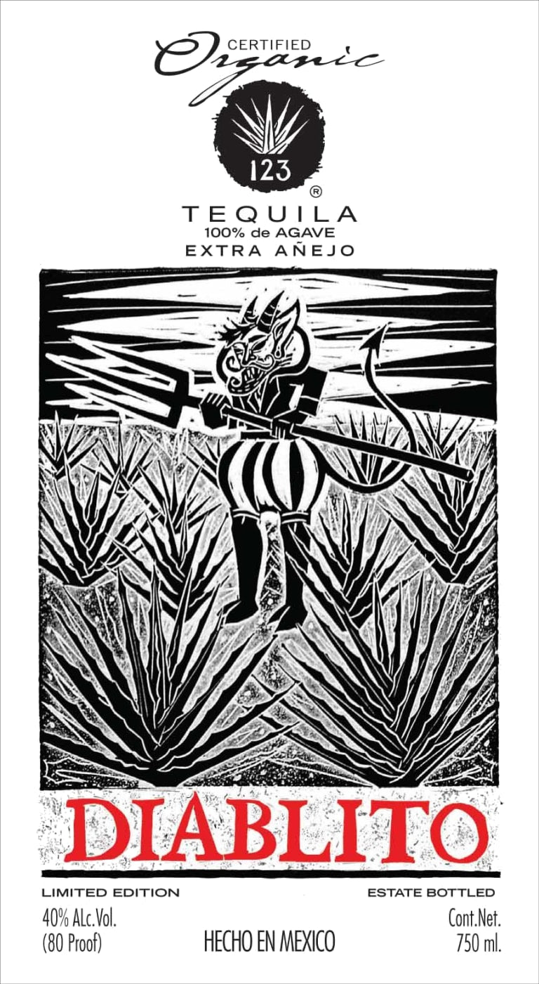 123 Diablito Extra Añejo Organic Tequila 750ML - San Francisco Tequila Shop