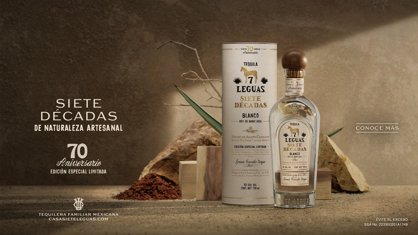 Siete Leguas "Siete Décadas" Blanco 700ML - San Francisco Tequila Shop