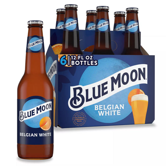 Blue Moon Belgian White Wheat Ale Beer - 6pk/12 fl oz Bottles - SF Tequila Shop