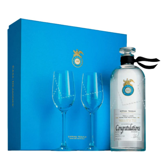 CASA DRAGONES JOVEN SIPPING TEQUILA GIFT SET WITH RIEDEL GLASSES - SF Tequila Shop