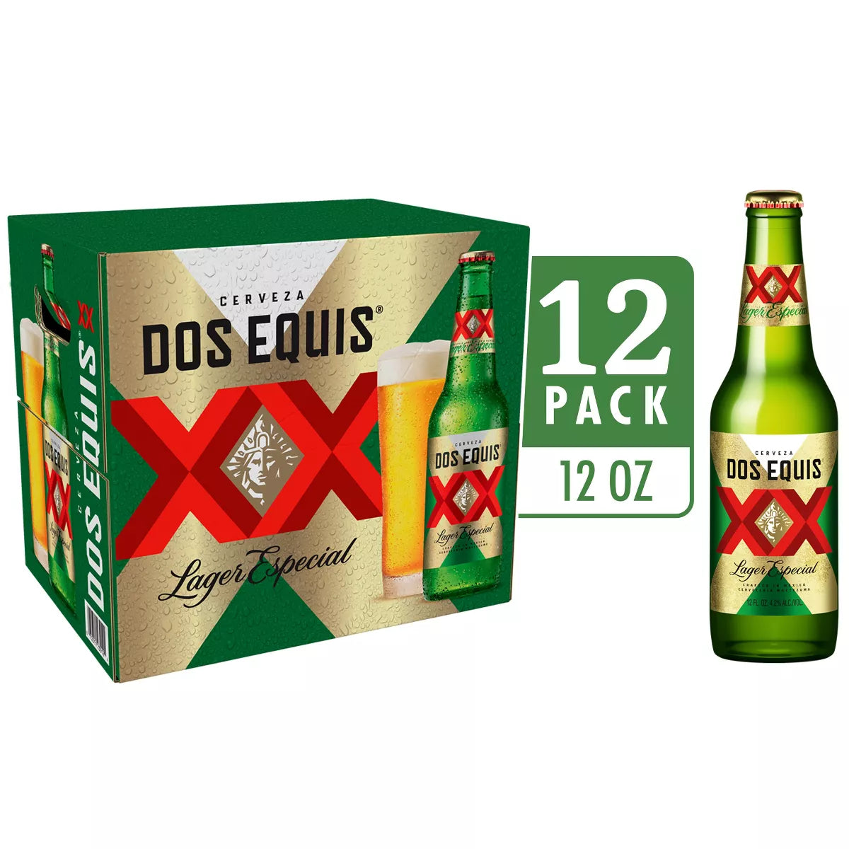 Dos Equis Mexican Lager Beer - 12pk/12 fl oz Bottles - SF Tequila Shop