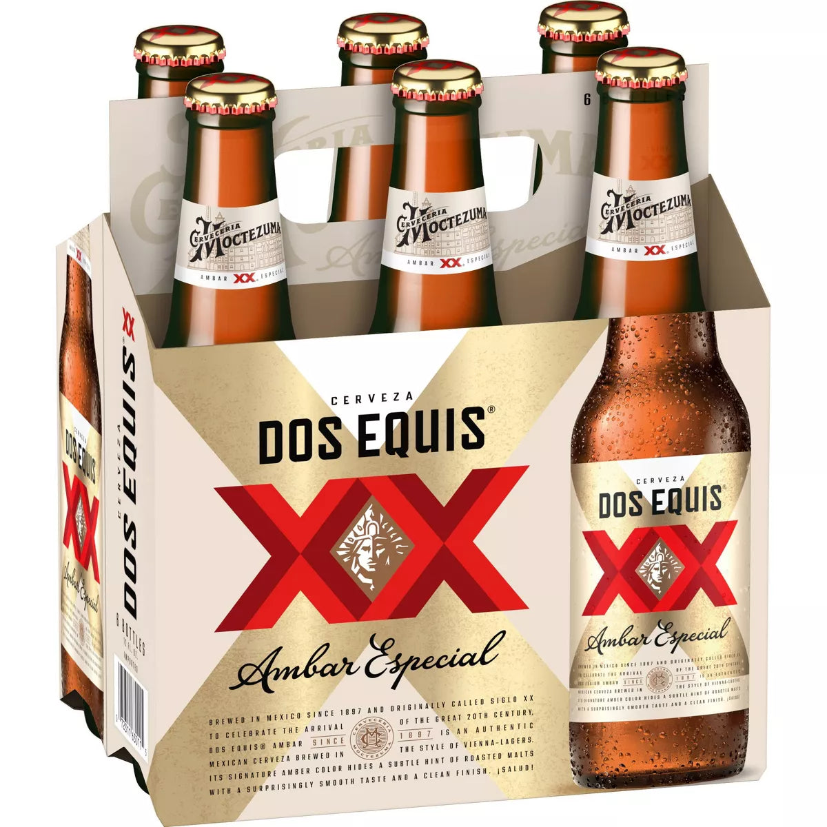 Dos Equis Ambar Mexican Lager Beer - 6pk/12 fl oz Bottles - SF Tequila Shop
