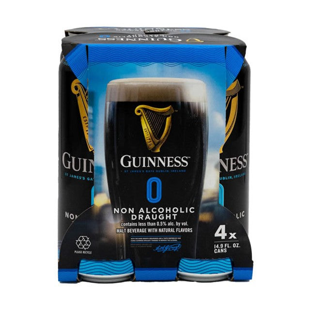 Guinness 0 Non Alcoholic Draught 4pk 14.9oz Cans - SF Tequila Shop