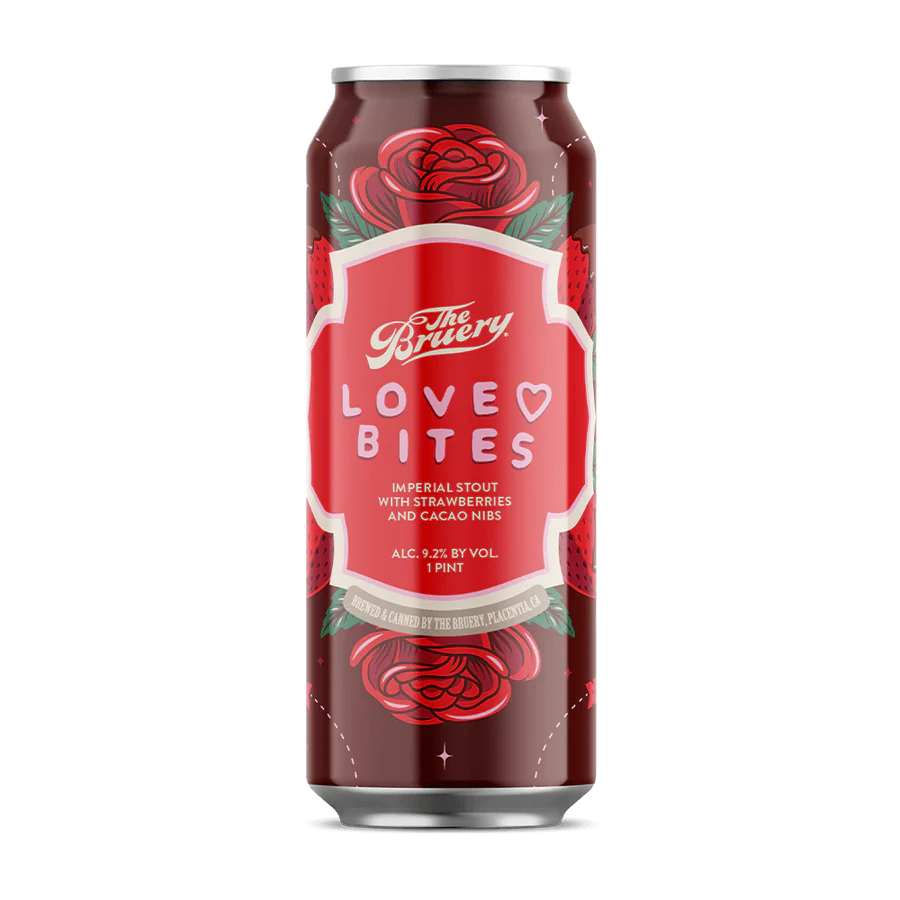 The Bruery Love Bites Imperial Stout with Strawberry and Cacao Nibs 16oz - SF Tequila Shop