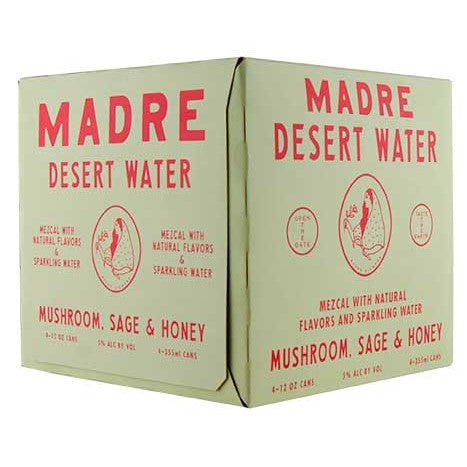 Madre Desert Water Mushroom, Sage & Honey 4 - 12 oz Cans - SF Tequila Shop