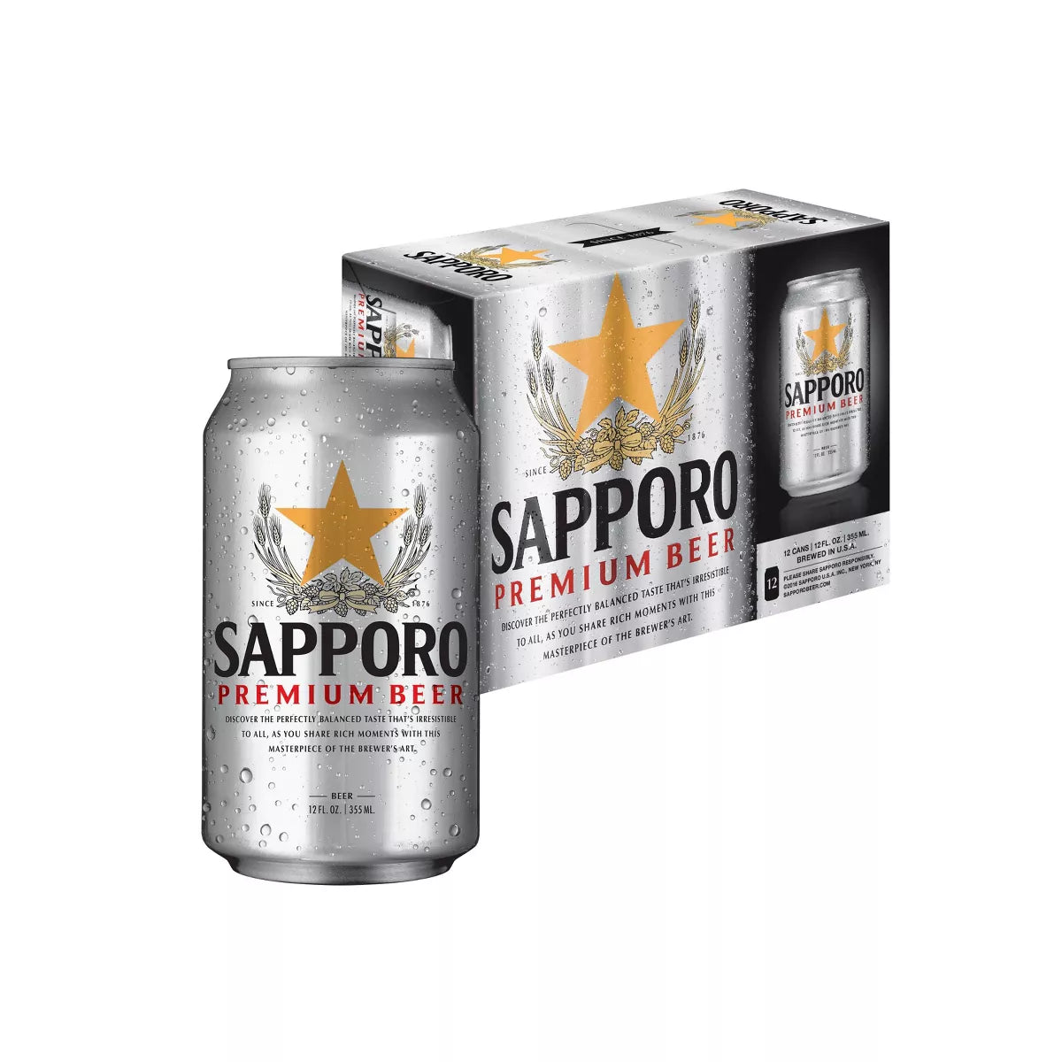 Sapporo Premium Beer - 12pk/12 fl oz Cans - SF Tequila Shop