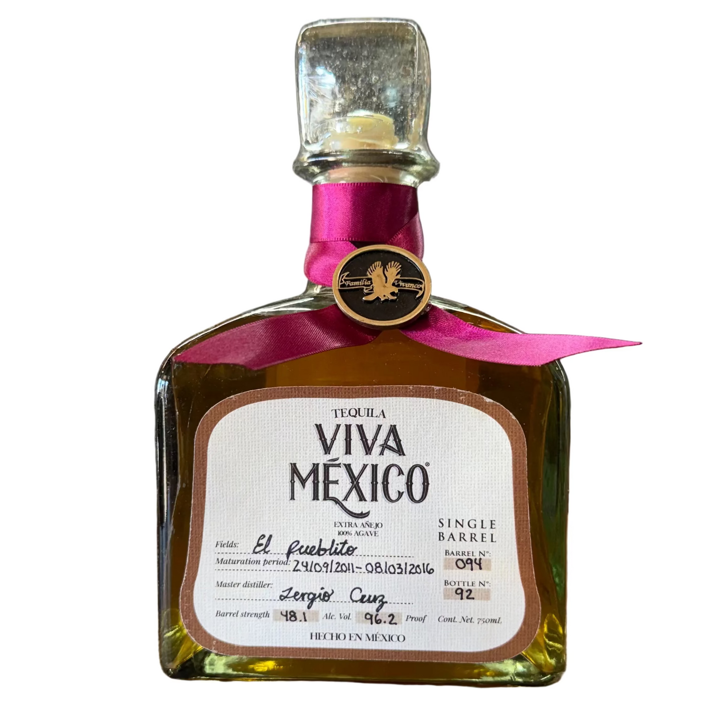 Viva Mexico Extra Añejo Single Barrel No. 094 750ML - SF Tequila Shop